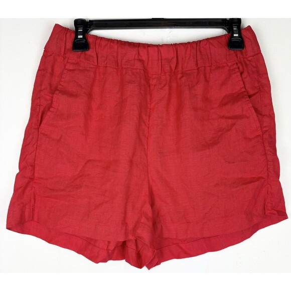 J Crew Women's 100% Linen Red Shorts Coastal Preppy Classic, Extra Small, XS - Picture 3 of 10